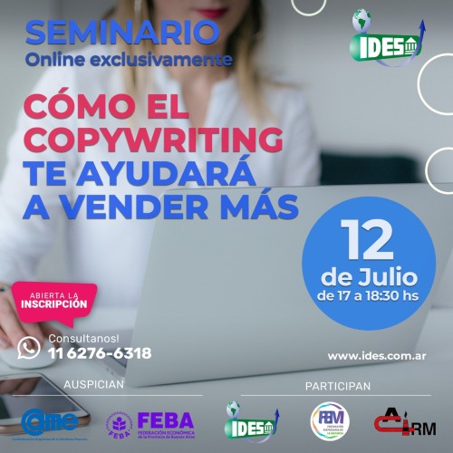 seminario gratuito:  cómo el copywriting te ayudará a vender más