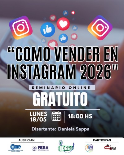 te invitamos a participar del seminario gratuito  “como vender en instagram 2026”