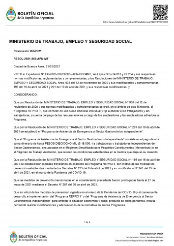 boletin oficial programa de asistencia de emergencia a trabajadores y trabajadoras independientes en sectores criticos